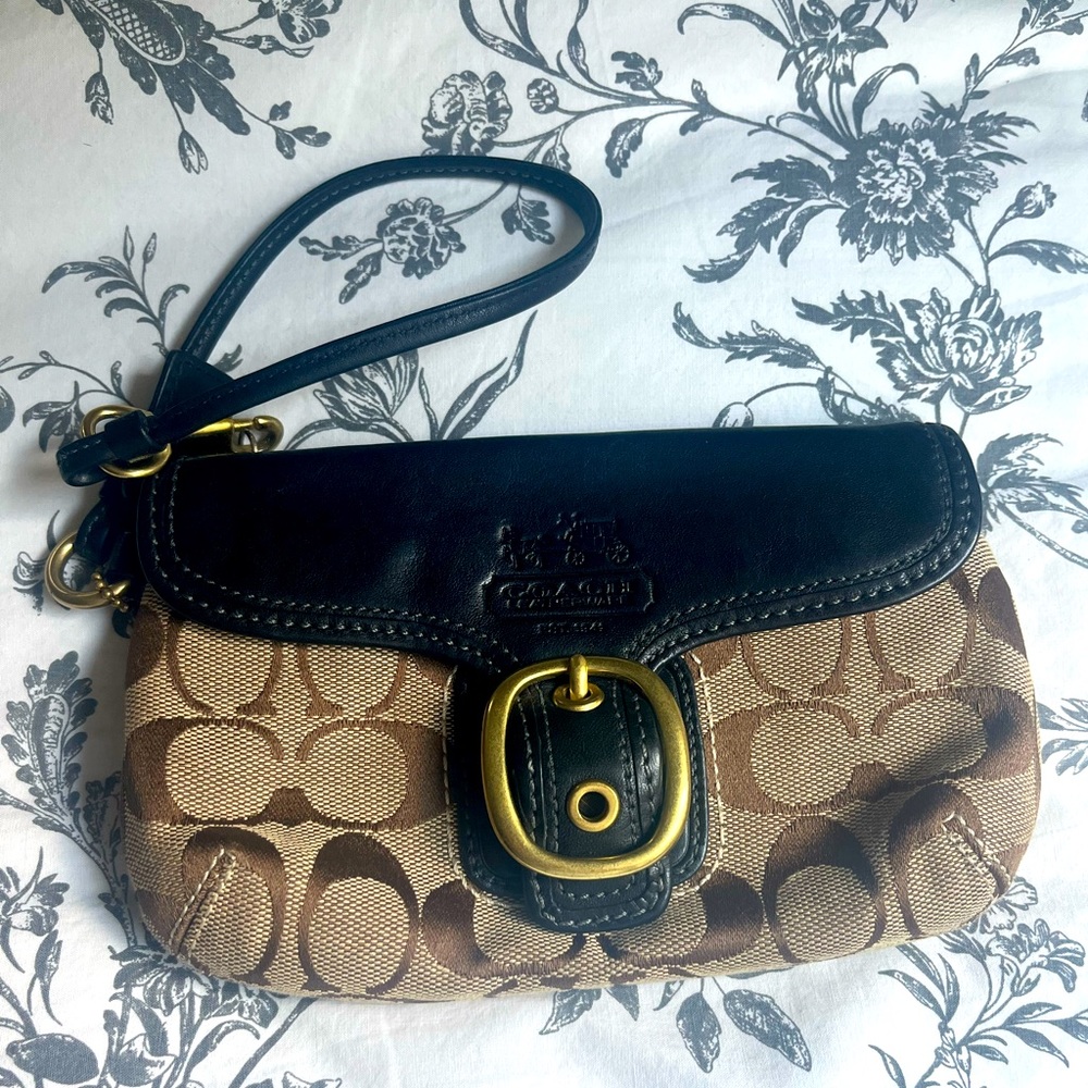 Coach monogram wristlet
